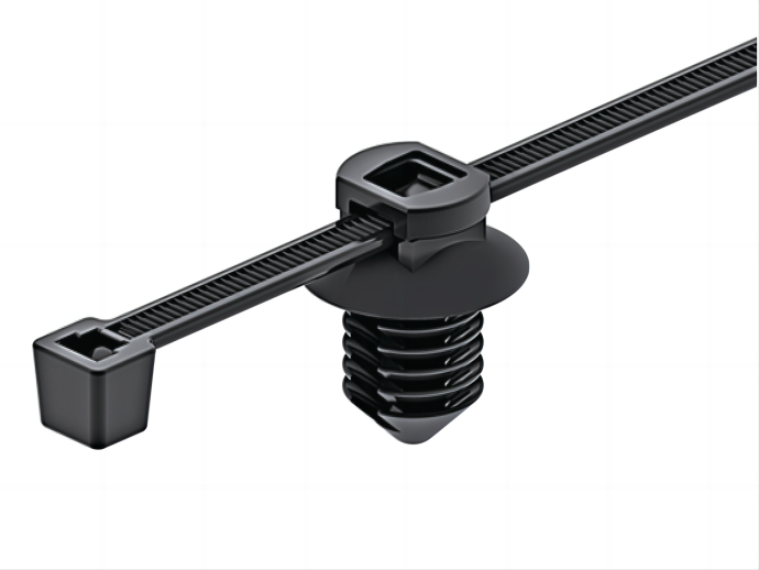 帶圓盤和杉樹頭（tóu）的分體式固定紮帶， 適用於圓孔